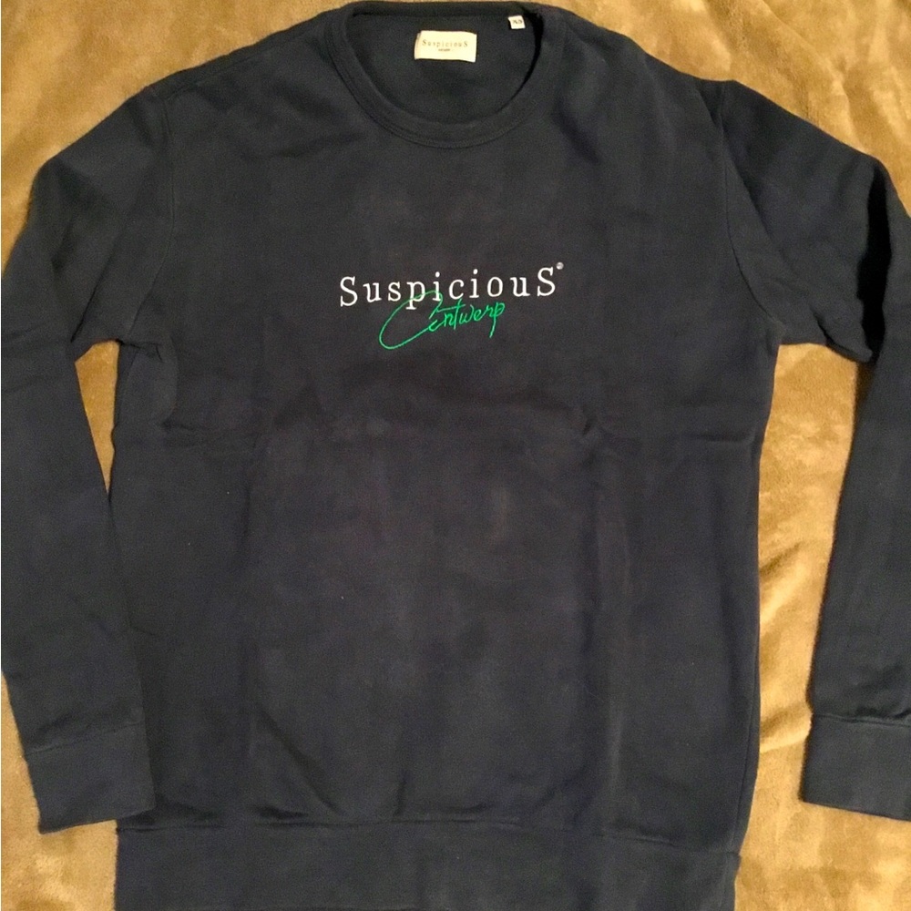 The Vintage Sweater Suspicious Antwerp Green Navy *DEADSTOCK*
